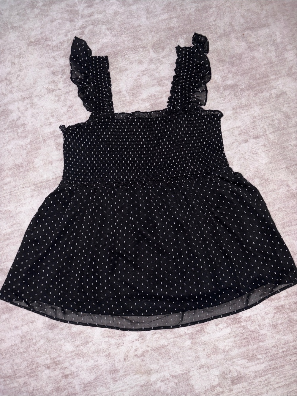 Motherhood Black Polka Dot Ruffle Strap Casual Dress